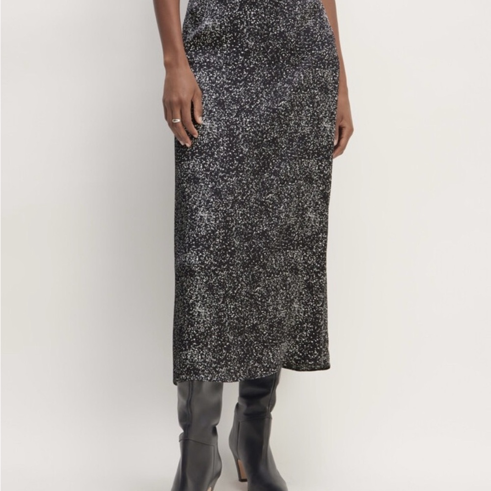 Everlane Black and White Midi Pencil Skirt